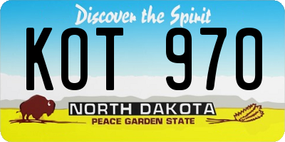 ND license plate KOT970