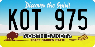 ND license plate KOT975