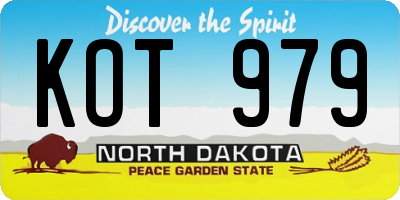 ND license plate KOT979