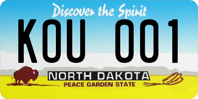 ND license plate KOU001