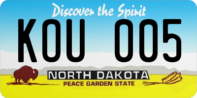 ND license plate KOU005