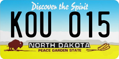 ND license plate KOU015