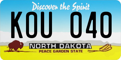 ND license plate KOU040