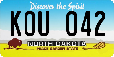 ND license plate KOU042