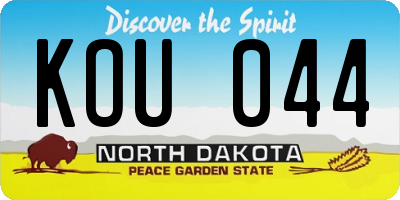 ND license plate KOU044