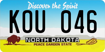 ND license plate KOU046