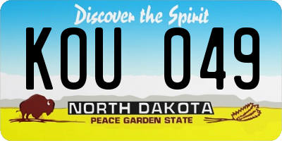 ND license plate KOU049
