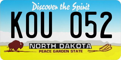 ND license plate KOU052