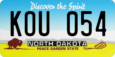 ND license plate KOU054