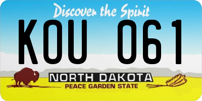 ND license plate KOU061