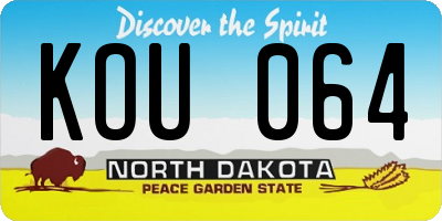 ND license plate KOU064
