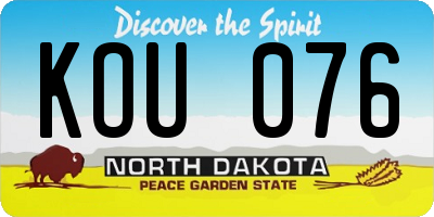 ND license plate KOU076