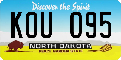 ND license plate KOU095