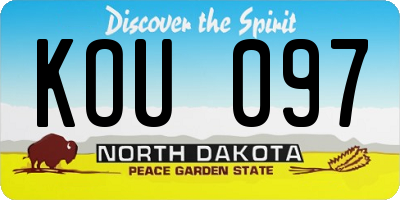 ND license plate KOU097