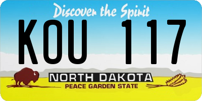 ND license plate KOU117