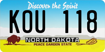 ND license plate KOU118