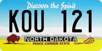 ND license plate KOU121