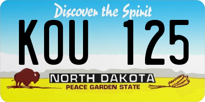 ND license plate KOU125