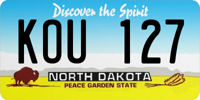 ND license plate KOU127