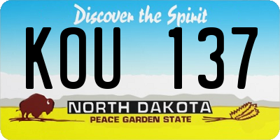 ND license plate KOU137