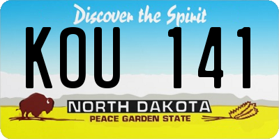ND license plate KOU141