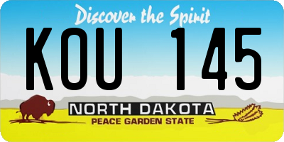 ND license plate KOU145