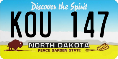 ND license plate KOU147