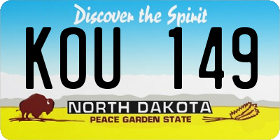 ND license plate KOU149