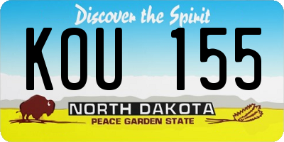 ND license plate KOU155