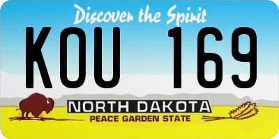 ND license plate KOU169