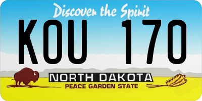 ND license plate KOU170