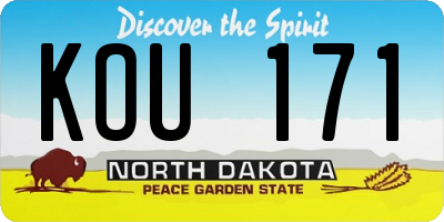 ND license plate KOU171
