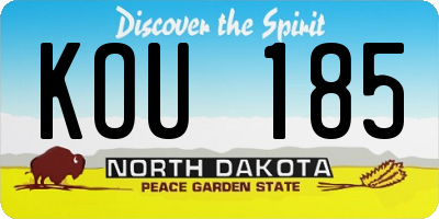 ND license plate KOU185