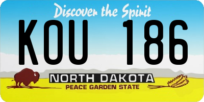 ND license plate KOU186