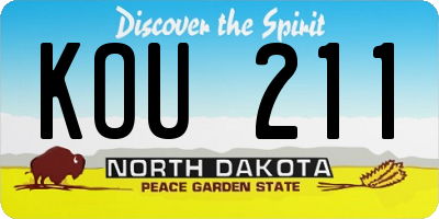 ND license plate KOU211