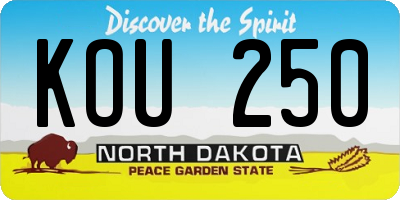 ND license plate KOU250