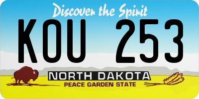 ND license plate KOU253