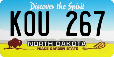 ND license plate KOU267