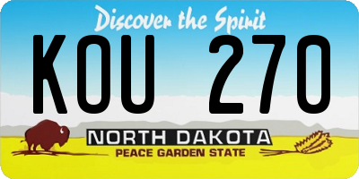 ND license plate KOU270