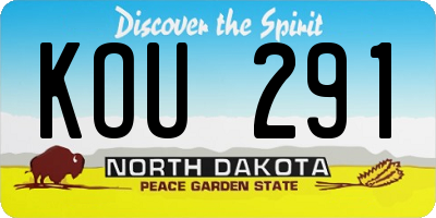 ND license plate KOU291