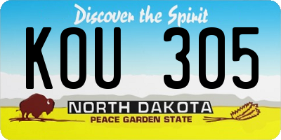 ND license plate KOU305
