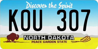 ND license plate KOU307