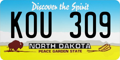 ND license plate KOU309