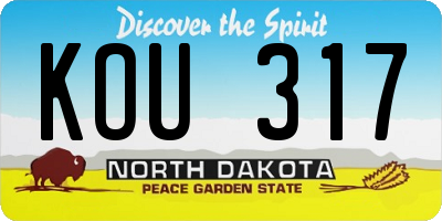 ND license plate KOU317