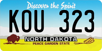 ND license plate KOU323