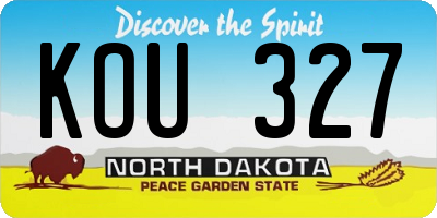 ND license plate KOU327