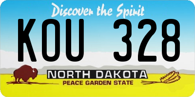 ND license plate KOU328