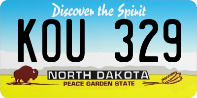 ND license plate KOU329