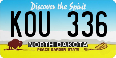 ND license plate KOU336