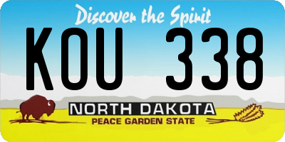 ND license plate KOU338